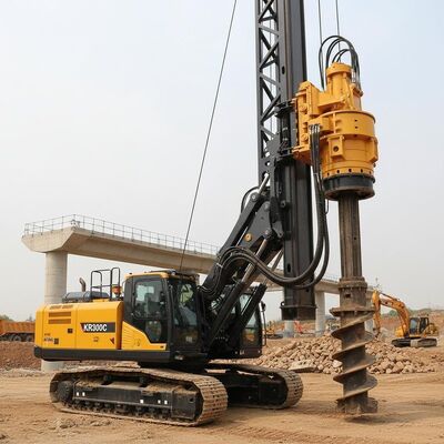 KR300C হাইড্রোলিক রোটারি ড্রিলিং রিগ 54m ড্রিলিং গভীরতা 2500mm ব্যাসার্ধ এবং 320kN.m টর্ক সঙ্গে বড় আকারের প্রকল্পের জন্য